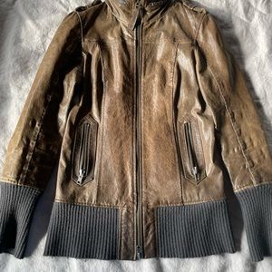 Mackage Lamb Leather Jacket Olive Size S/P